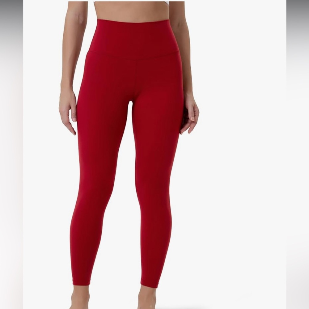 YUNOGA Women's High Waisted Seamless Leggings Yoga leggings Pants (S, Rose Red)